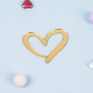 Топпер "Сердечко маленькое", 3,5*3,3 см., золотой акрил