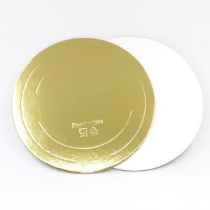 Подложка для торта 3,2 мм. Золото/белый жемчуг d=28 см.