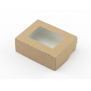 Коробка с окном крафт 10*8*3,5 см.