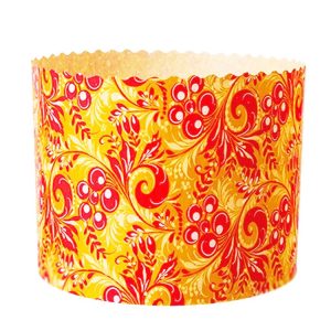 Форма бумажная для кулича на 500 г. "Рябина" 134*95 мм.