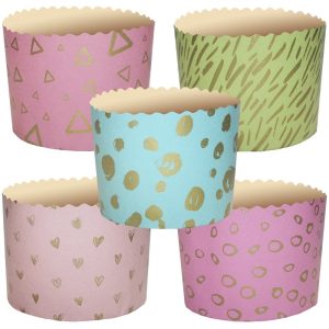 Форма бумажная для кулича на 200 г. "Пастель" 90*90 мм.