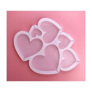 Силиконовая форма для леденцов "Сердечки" 6 в 1