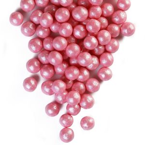 Драже рисовое в глазури жемчуг розовый 12-13 мм., 50 г. №128