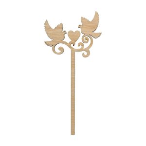 Топпер деревянный "Птички", 5*4 см. + шпажка 11 см.