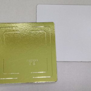 Подложка для торта квадратная 3,2 мм. Золото/белый жемчуг 30*30 см.