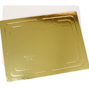 Подложка для торта прямоугольная 3,2 мм. Золото/белый жемчуг 30*40 см.