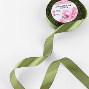 Лента атласная, 20 мм,  № 113  23±1 м, зелёная