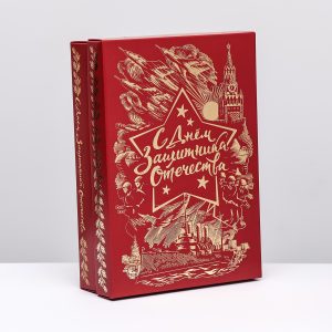 Коробка для десертов "С Днём Защитника Отечества" 21*15*5 см.