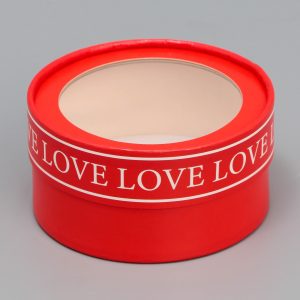 Коробка круглая с окном "Love" 12*8 см.