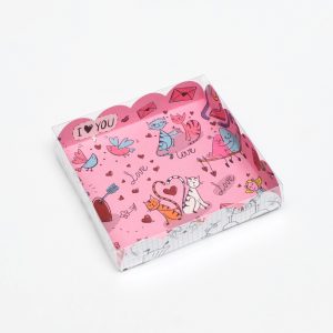 Коробка 15*15*3 см. "Love" для пряников и десертов