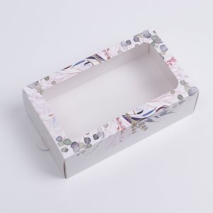 Коробка для зефира и кондитерских изделий "Венок" 18*10,5*5,5 см