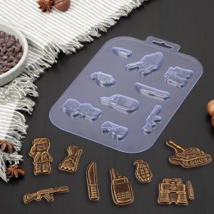 Форма для шоколада, набор мини "Танк" 21*14 см.