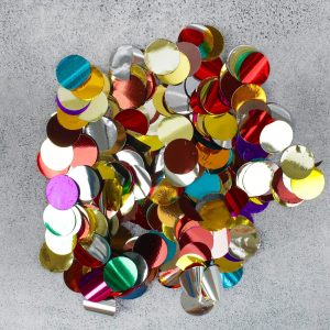 Конфетти круглые 1,5 см., фольга, цвет МИКС, 10 гр.