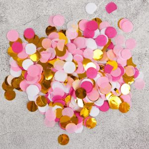 Конфетти круглые "Рассвет" 20 гр. (Малиновый/розовый/белый/золотой)