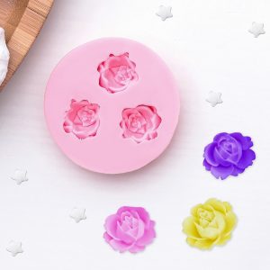 Молд "Три малых розы" силиконовый, 4,5 см.