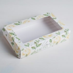 Коробка 20*12*4 см. "Flowers" для пряников и десертов