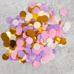 Конфетти круглые "Лиловое настроение", 20 гр. (лиловый/розовый/белый/золотой)