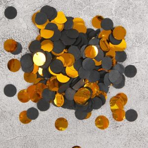 Конфетти круглые "Золото/черный", 20 гр. d=1,1 см.