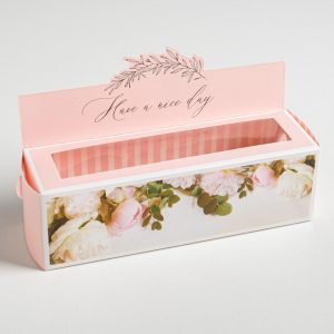 Коробка для макарон "Have a nice day" 18*5,5*5,5 см.