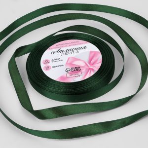 Лента атласная 10 мм., 22 м., темно-зеленая №49