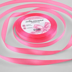 Лента атласная 10 мм., 22 м., насыщенный розовый №05