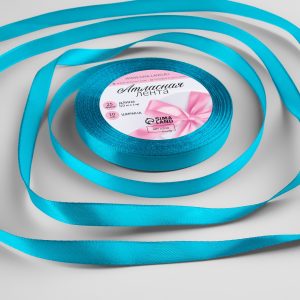 Лента атласная 10 мм., 22 м., морская волна №47