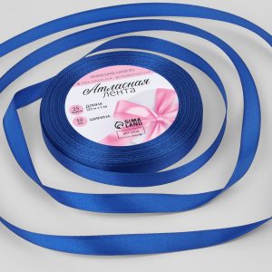 Лента атласная 10 мм., 22 м., синяя №40