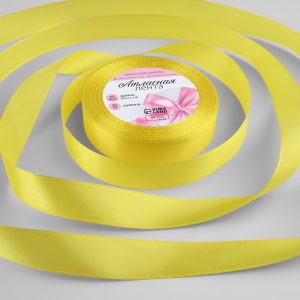 Лента атласная 20 мм., 22 м., желтая №15