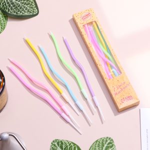 Свечи для торта волна "С Днем Рождения" цветные 16,5 см., 6 шт.