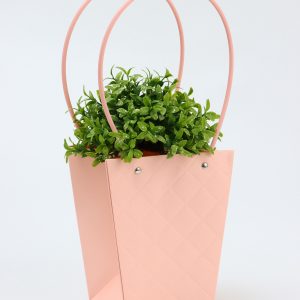 Сумка для цветов Пудра розовая, 17×17-11.5×11.5-20 см