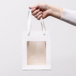 Пакет подарочный с окном, 20 х 15 х 10 см, белый