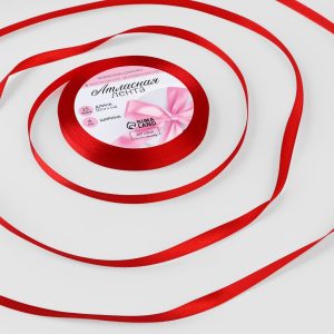 Лента атласная 6 мм., 23 м., красная №26