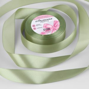 Лента атласная, ширина 2,5 см., длина 23 м., фисташковая №93