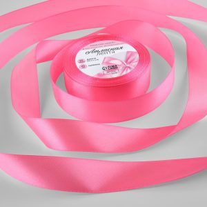 Лента атласная, ширина 2,5 см., длина 23 м., насыщенный розовая №05