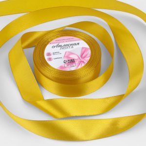 Лента атласная, ширина 2,5 см., длина 23 м., горчичная №М209