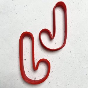 Вырубка пластиковая "Новогодний леденец-трость", 9 см.