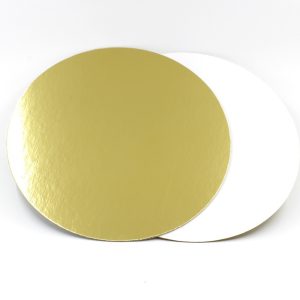 Подложка для торта d=42 см., 3,2 мм. Золото/белый жемчуг