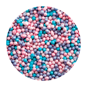 Посыпка шарики сахарные перламутровые, микс лиловые/розовые/голубые, 50 г.