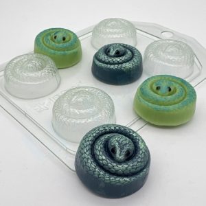 Форма пластиковая для конфет "Змея спираль мини" 4 в 1