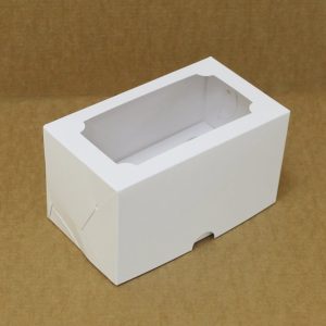 Коробка на 2 капкейка с окном белая