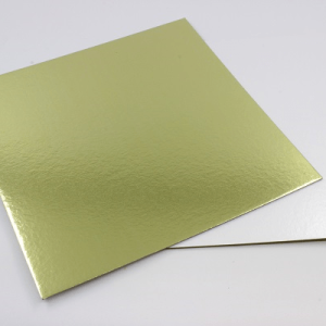 Подложка для торта квадратная 3,2 мм. Золото/белый жемчуг 23*23 см.