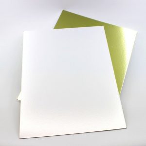 Подложка для торта прямоугольная 1,5 мм. Золото/белый жемчуг 30*40 см.