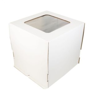 Коробка с квадратным окном 30*30*30 см. (гофрокартон)
