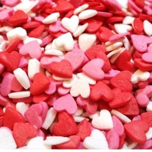 Посыпка фигурная, сердечки красные/белые/розовые МИНИ, 50 г.