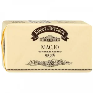 Масло сладкосливочное несоленое 82,5%, Брест-Литовск, 1 кг.