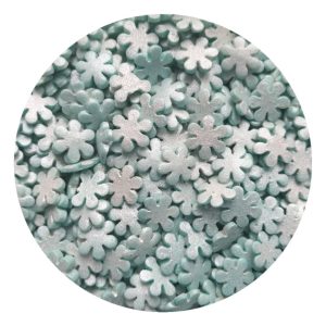 Посыпка фигурная, снежинки голубые перламутровые, 50 г.