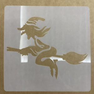 Трафарет «Ведьма на метле» 15*15 см.