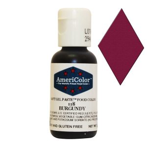 Краситель гелевый водорастворимый Americolor, burgundy (бордовый).