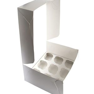 Коробка на 9 капкейков без окна, БЕЛОСНЕЖНАЯ