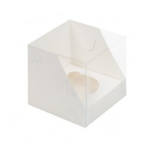 Коробка на 1 капкейк с прозрачной крышкой 10*10*10 см.